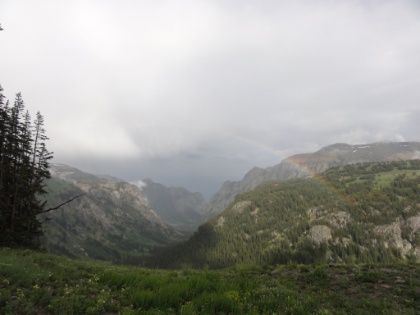 For surviving the rain, I was rewarded with a beautiful rainbow over Death Canyon.